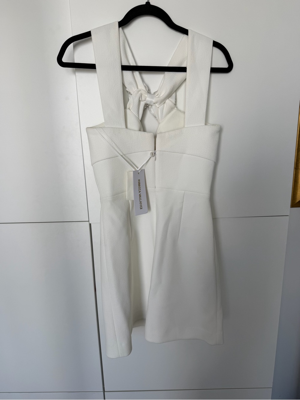 Rebecca Vallance Hermoine Mini Ivory Cutout Bow Mini Dress size US 2 - Picture 12 of 12